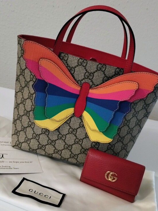 Gucci Handbags - Gucci Guccissima Butterfly Tote & Gucci Marmot Key Card Case Bundle (2 Piece Set
